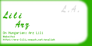 lili arz business card